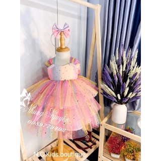 Váy đầm công chúa 3 tầng cao cấp kèm bơm ngọc cho bé gái 👗👗👗