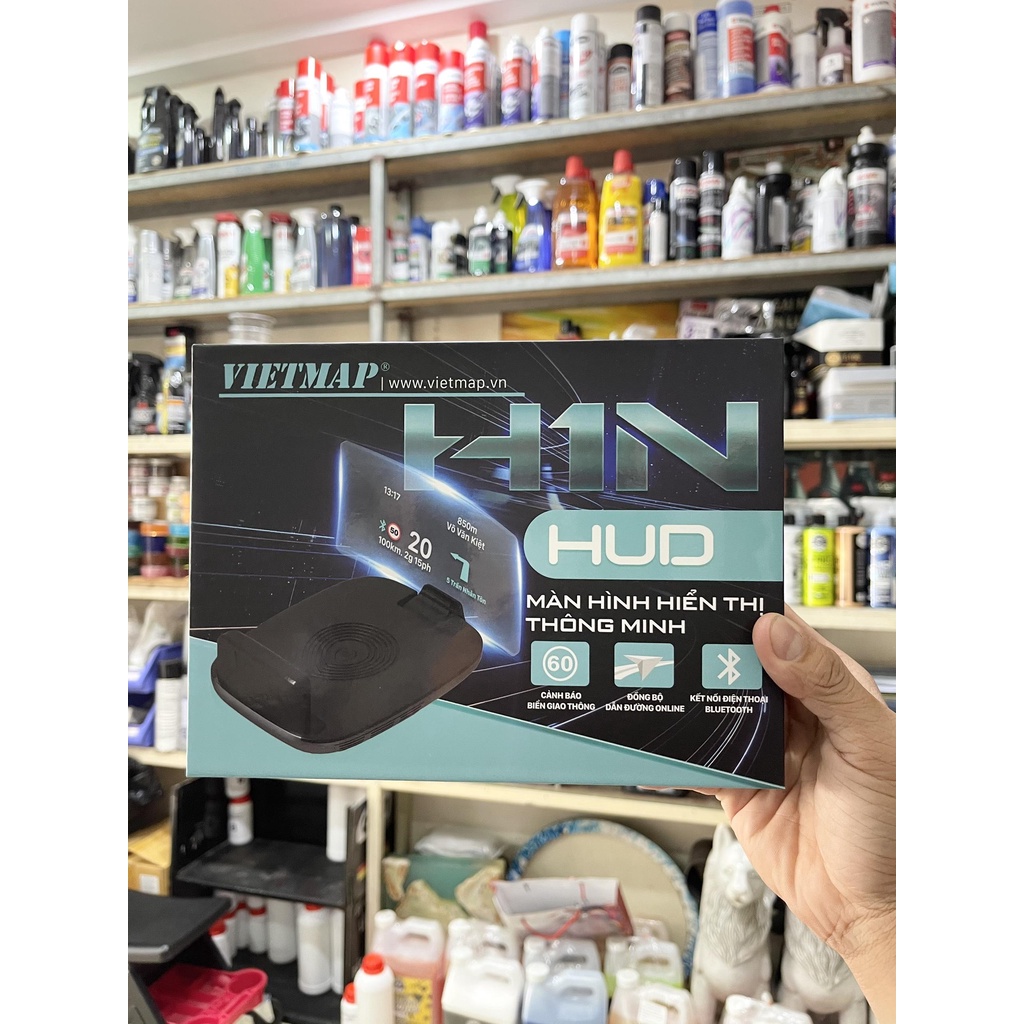 MÀN HÌNH HIỂN THỊ CẢNH BÁO CAMERA PHẠT NGUỘI, TỐC ĐỘ GIỚI HẠN, BIỂN BÁO - VIETMAP HUD H1N