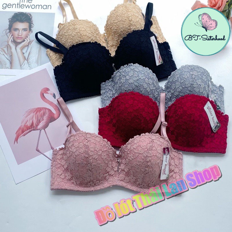 Áo lót nữ Thái Lan Sisterhood 284, chất ren mịn, mút vừa, có gọng, Cup ngang B, dành cho quả ngực lớn có độn, Leblur | BigBuy360 - bigbuy360.vn