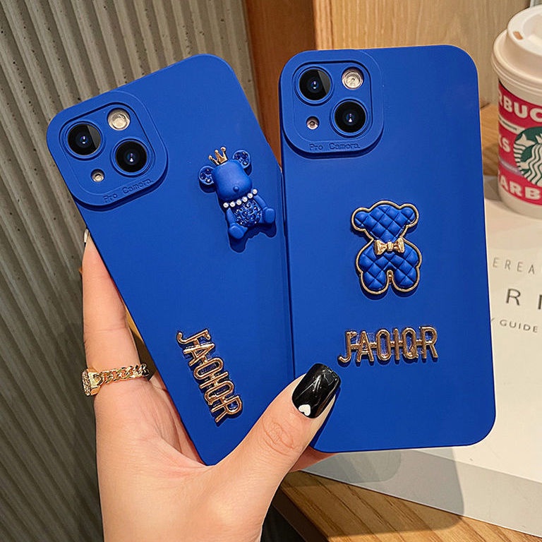 Ốp Điện Thoại Màu Xanh Dương Sang Trọng Cho Realme 8 5G Pro C12 C15 C25 C25S C21y C21 C25y C11 C20 2021 5 5I C3 6I 8i 9i
