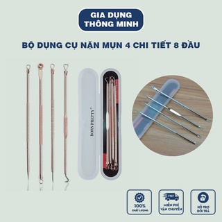 Bộ dụng cụ nặn mụn 4 chi tiết 8 đầu