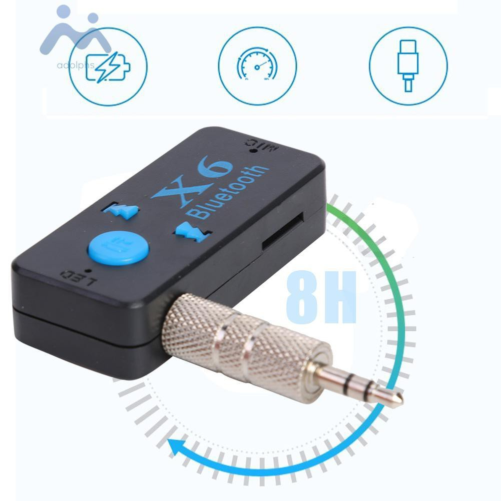 adolphs X6 Wireless 3.5mm AUX Audio Receiver Bluetooth 4.2 Adapter Support TF Card
