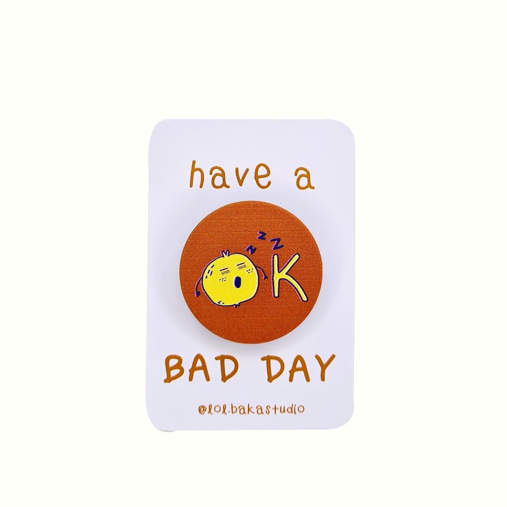 [Baka Studio]  Popsocket giá đỡ điện thoại 3 nấc in hình Baka Brown Okkk