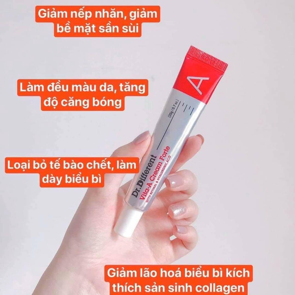 [Mẫu mới 2021] Kem dưỡng da Dr.different Vita A Cream Forte Retinal (0.1%- 0.05%) | BigBuy360 - bigbuy360.vn