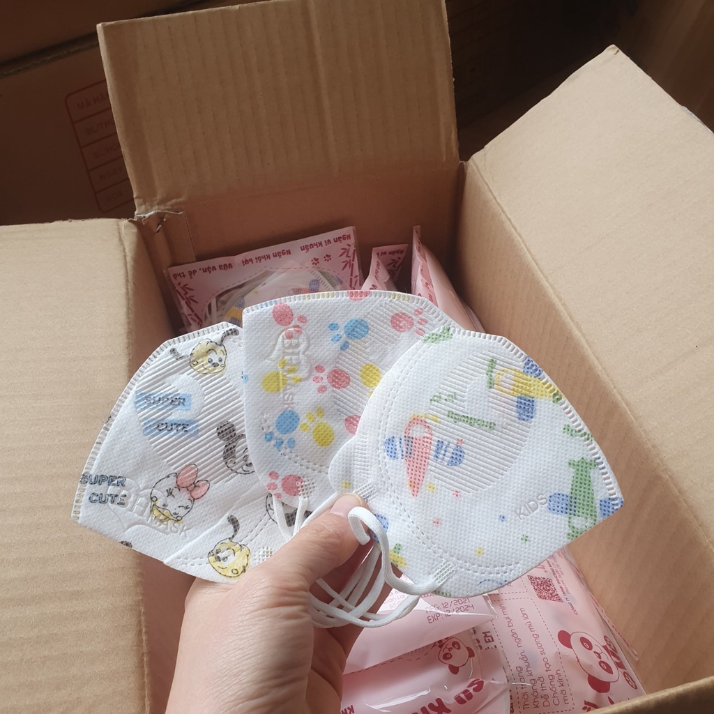 Khẩu Trang Trẻ Em 3D Gấu Kids  Dành Cho Bé Dưới 8 Tuổi-Hàng Chính Hãng