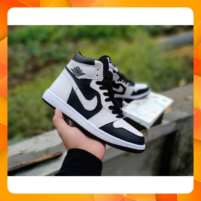Giày jordan PANDA Giày Thể Thao Jordan cao cổ Đen Trắng{ trắng đen} nam nữ, fullbox bill