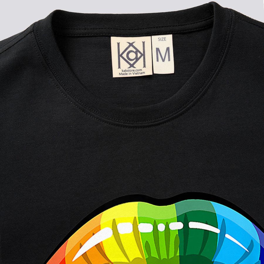 Áo Thun Phông Nam Nữ In Hình Môi 7 Cầu Vồng LGBT Tự Hào Pede Gay Les LGBT Phong Cách Form Hàn Quốc Nhiều KK6008