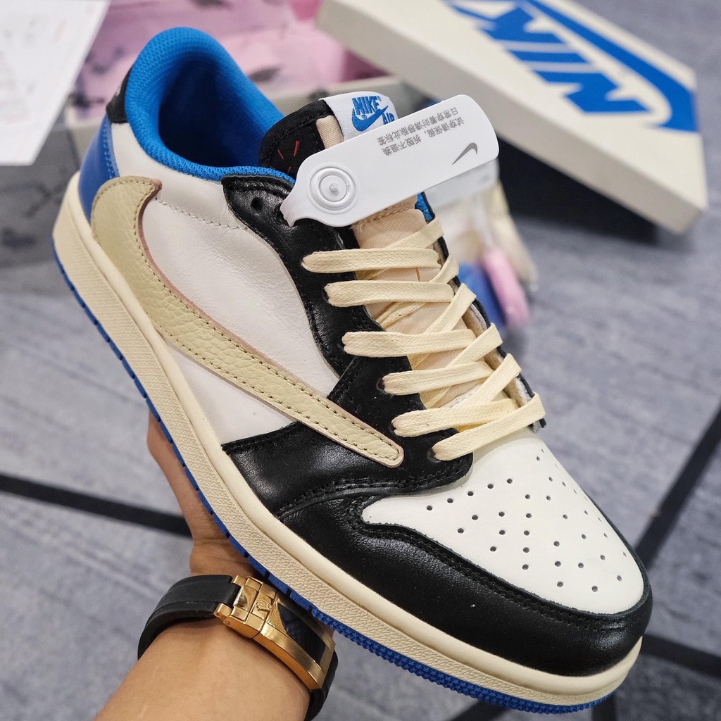 Giày Jordan cổ thấp Travis Scott, JD1 Cổ thấp travis xanh dương full size nam nữ | BigBuy360 - bigbuy360.vn