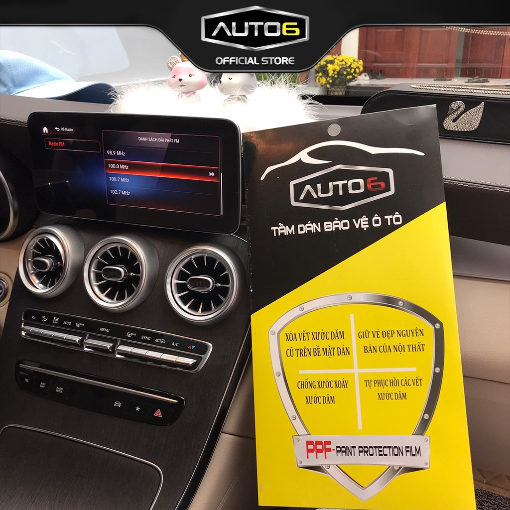 Bộ 5 chi tiết Film PPF trong suốt dán xe MERCEDES GLC200 4Matic 2020-2023 chống xước bảo vệ nội thất ô tô - AUTO6