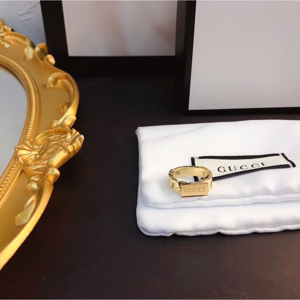 Nhẫn bạc 925 họa tiết logo Gucci phong cách Hàn Quốc cho nữ