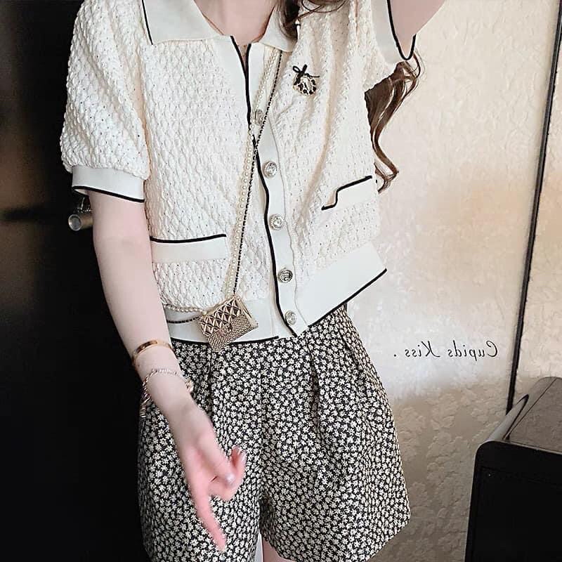 Áo cadigan vintage cộc