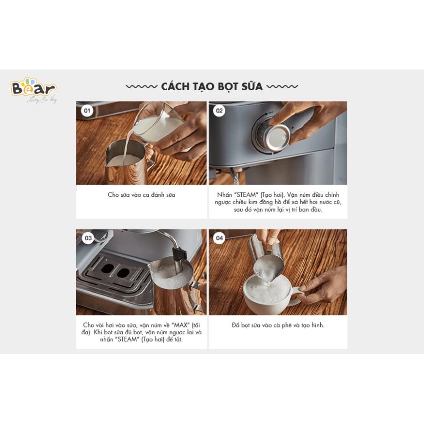 Máy pha cà phê mini Espresso Bear KFJ-A15L1 , máy ép pha chế cafe gia đình và buôn bán, bảo hành 18 tháng