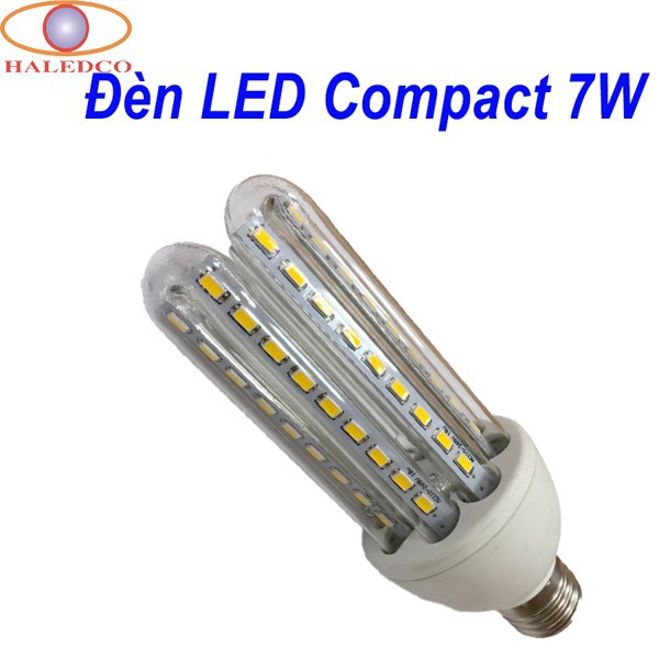 Đèn LED compact 7W HALEDCO đui E27 ánh sáng trắng, trắng ấm