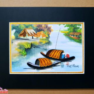 Tranh giấy xoắn lưu niệm (13×17cm)