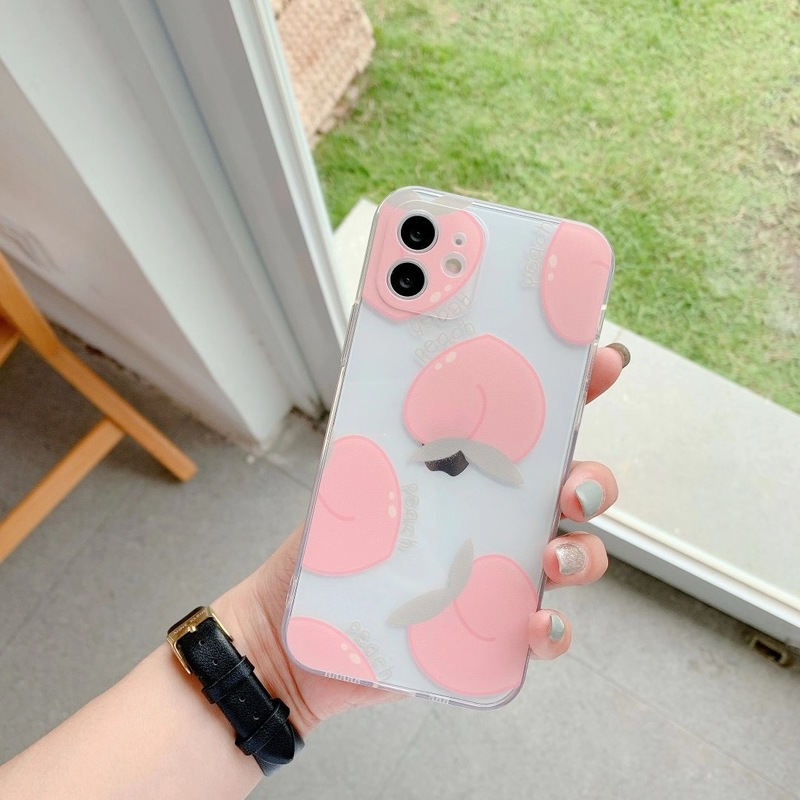 Ốp Lưng Tpu Mềm Trong Suốt In Hình Quả Đào Cho Iphone 12 11 Pro Max 12 Mini Se X Xr Xs Max 8 7 Plus | BigBuy360 - bigbuy360.vn