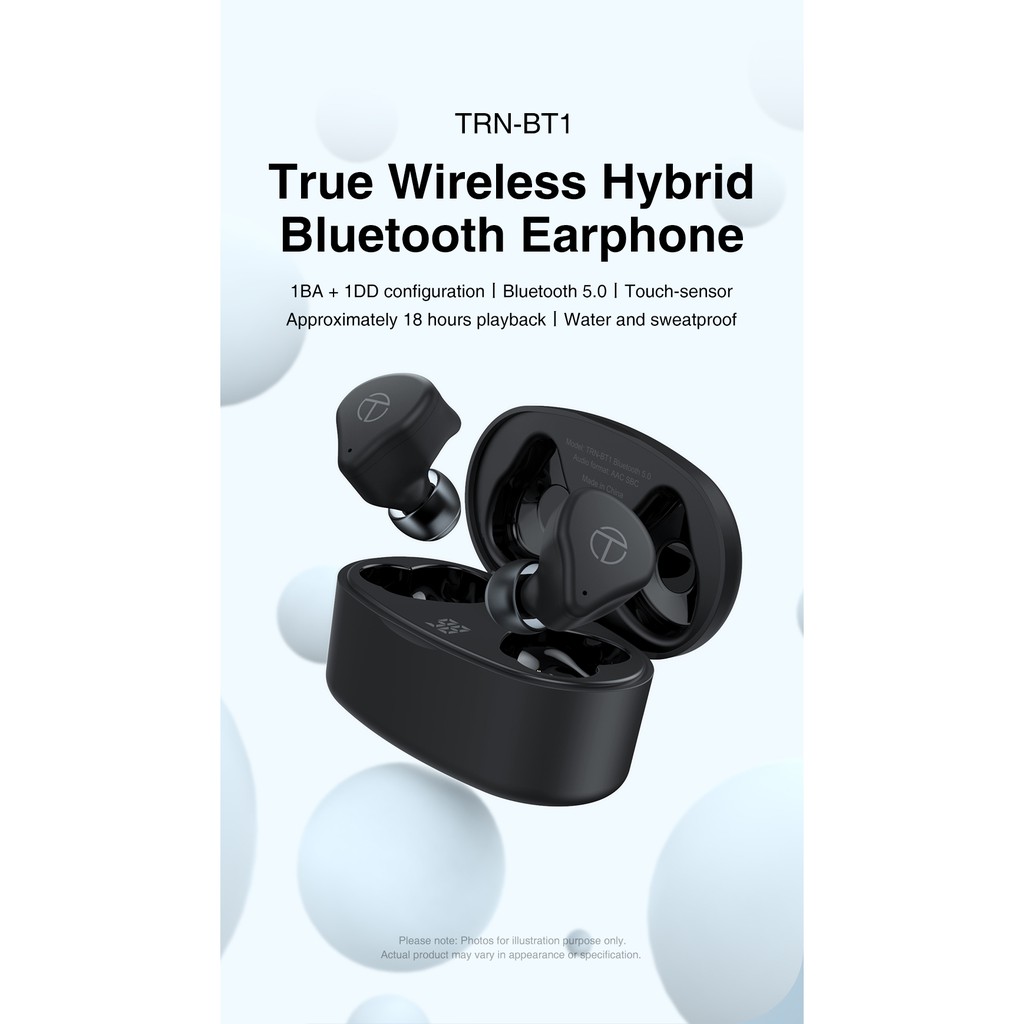 Tai nghe TRN Bt1 Bluetooth 5.0 không dây chống nước có hộp sạc