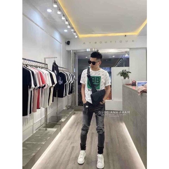 Áo Phông Tay Lỡ Unisex Freesize Áo Thun Phông Tay Lỡ Unisex Freesize Ulzzang Hot-Thun Form Rộng In Chữ BB Xanh