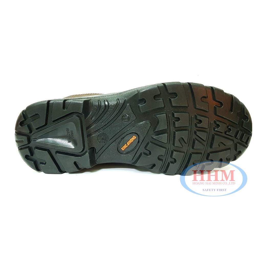 Giày bảo hộ Xincaihong màu nâu, da ngựa siêu bền, chống đinh, chống va đập