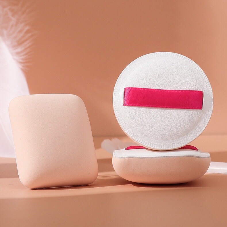 [Hàng mới về] Bông tán kem/phấn trang điểm hình vuông/tròn co giãn màu kẹo ngọt | BigBuy360 - bigbuy360.vn