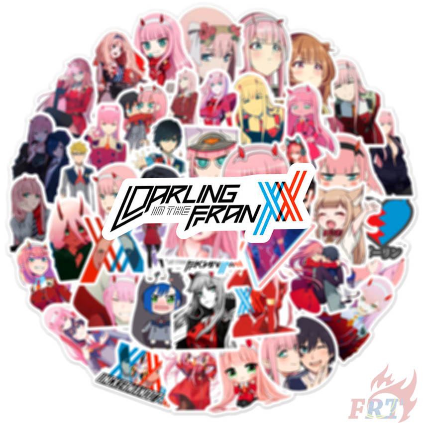 Set 50 miếng dán trang trí chống nước hình hoạt hình  DARLING in the FRANXX thời trang DIY