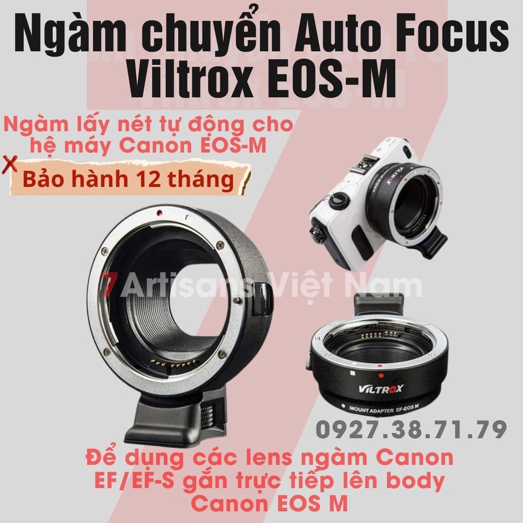 [CÓ SẴN] Ngàm chuyển Auto Focus Viltrox EF-EOS M Cho Canon M M1 M2 M3 M5 M6 M10 M50 M100 M200 M50 M50 M100 M200