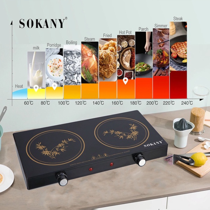 Bếp hồng ngoại đôi dương Sokany, Inverter tiết kiệm điện 1200W