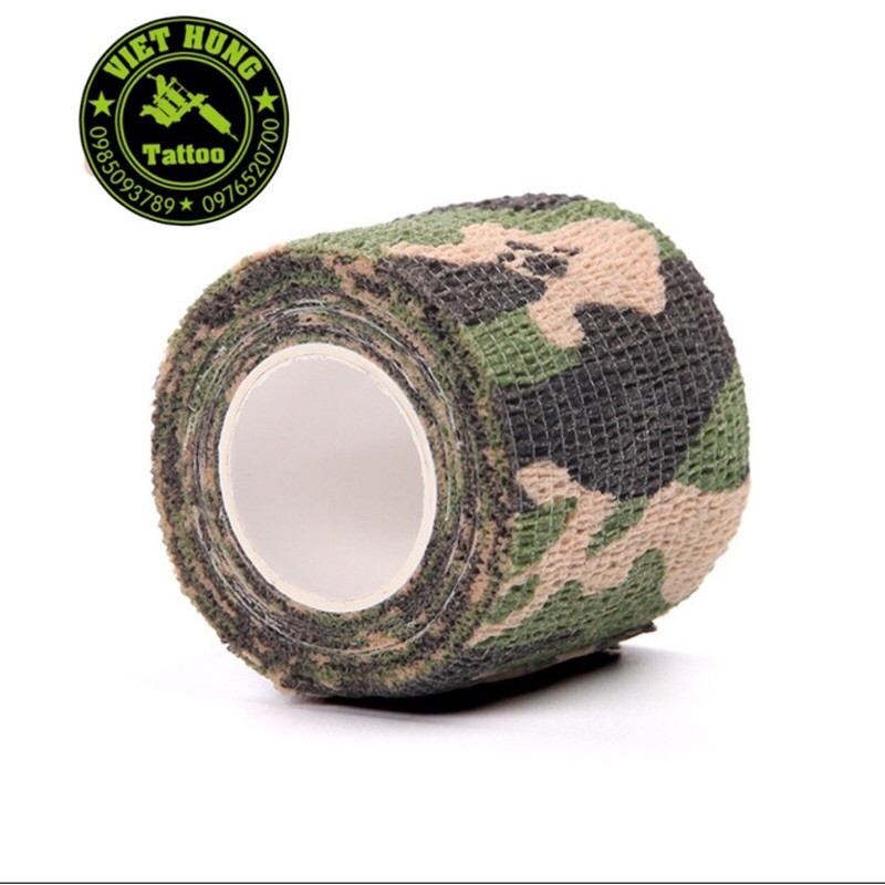 Cuộn vải bọc tay cầm máy xăm( màu camo quân đội)