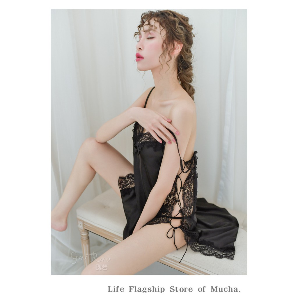 Váy ngủ sexy ❣️FREE SHIP❣️ Đầm ngủ sexy cột dây 1 Vải Satin <60kg | BigBuy360 - bigbuy360.vn