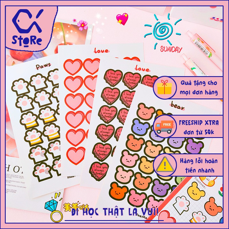 Set 20 sticker hoạt hình Cá store dùng để trang trí, làm quà tặng