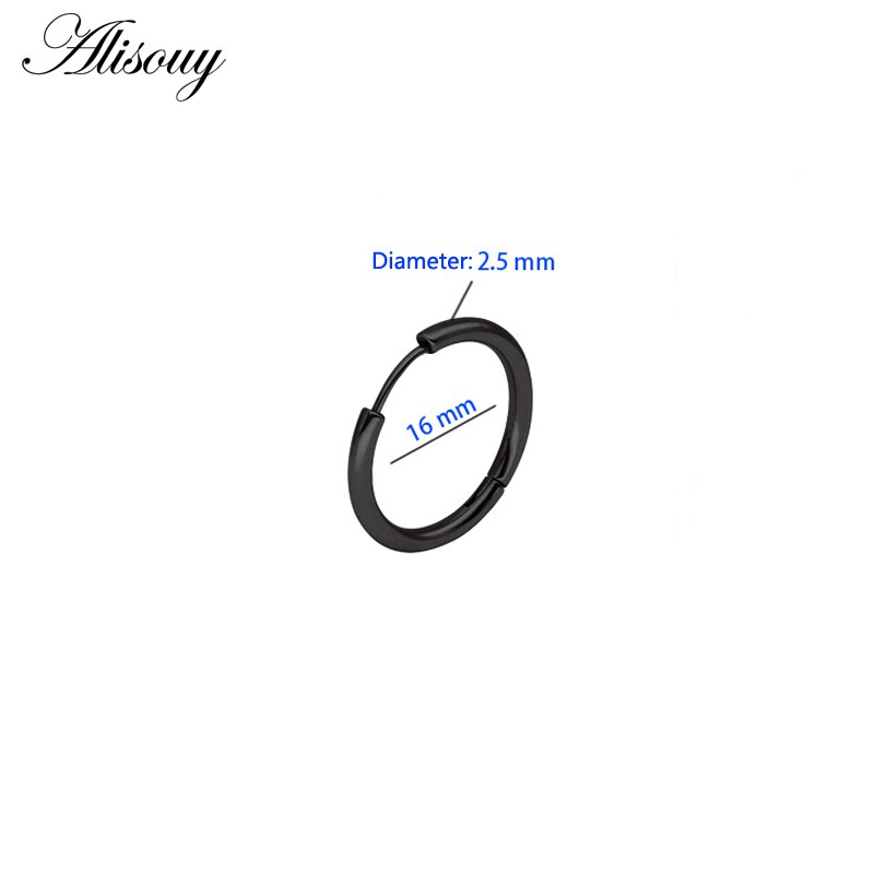 2 PC Thời Trang Mới Punk Unisex Thép Không Gỉ Vòng Tròn Bông Tai Nam Nữ Tai Hoop