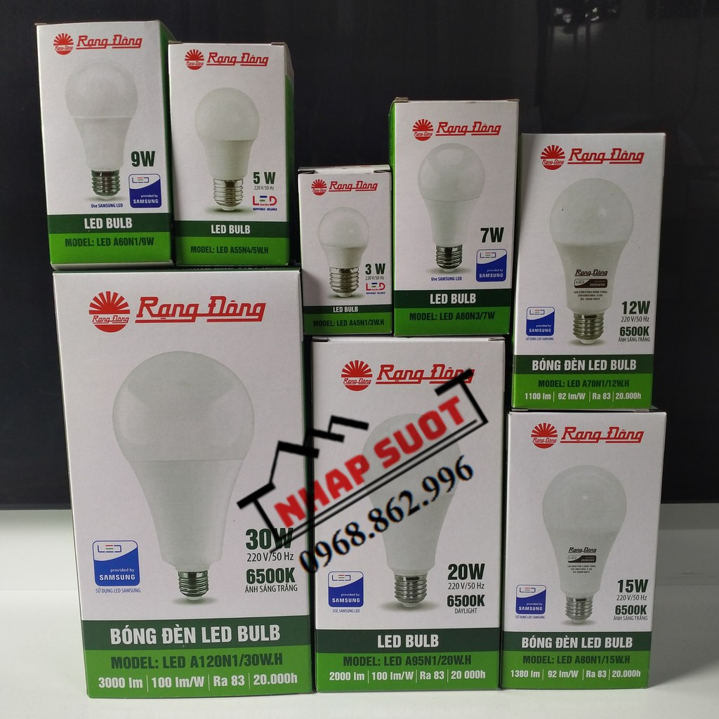 (Chính Hãng) Bóng đèn Rạng Đông LED BULB tròn 12-30W