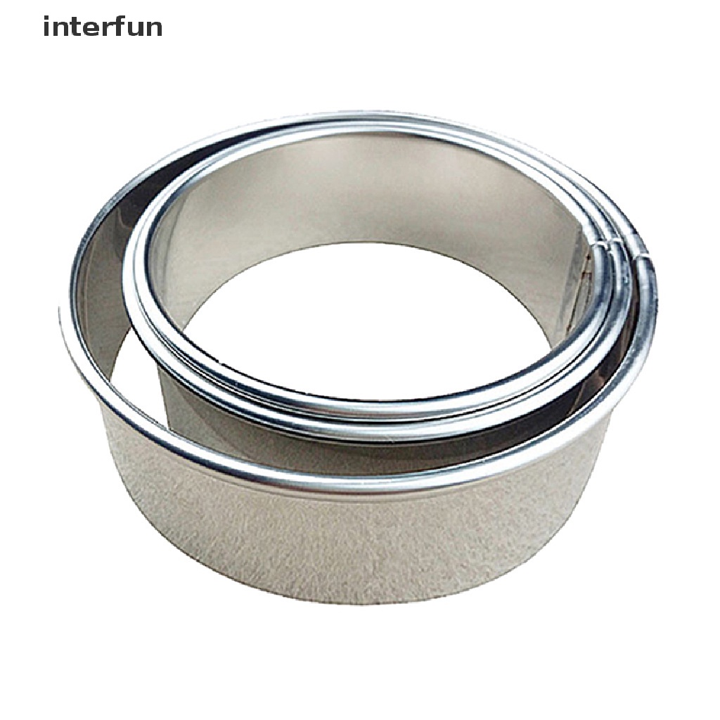 Khuôn Nướng Bánh Hình Tròn Bằng Thép Không Gỉ 3 Kích Cỡ Tiện Dụng