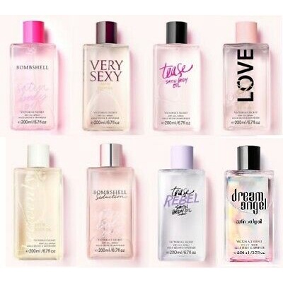 Dầu dưỡng ẩm cơ thể cao cấp authentic Victoria's Secret satin body oil dry oil spray Bombshell 200ml