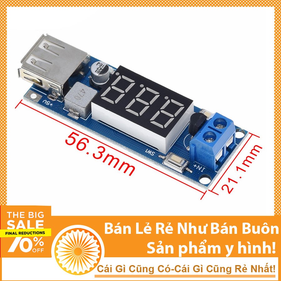 Mạch Sạc Pin 5V-2A (có màn hình hiển thị LCD)