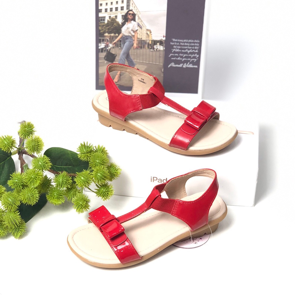 Sandal bé gái BTIS 28-37 ❤️FREESHIP❤️ Dép quai hậu học sinh gắn nơ đơn giản quai chun đế cao su DTB069088