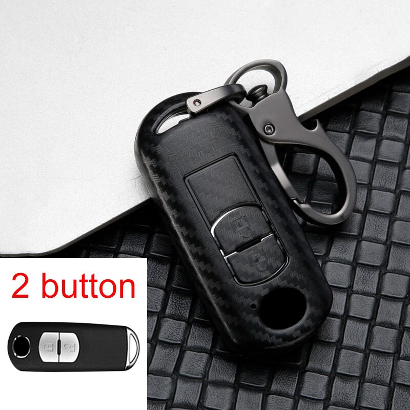 Vỏ chìa khóa thông minh 2/3 nút bằng carbon cho Mazda 2 3 6 Axela Atenza CX-5 CX5 CX-3 CX-7 CX8 CX-9 2016 2017 2018