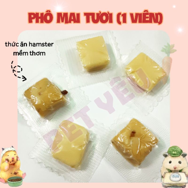Phô mai tươi (1 viên) ❤️FREESHIP❤️thức ăn vât hamster siêu thơm mềm mịn