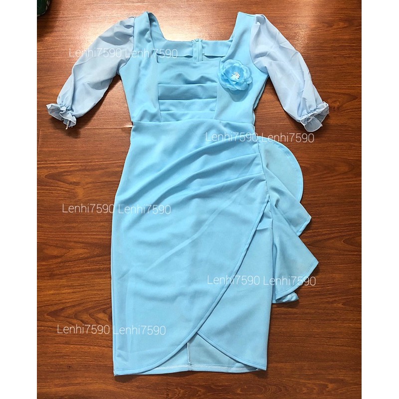 (ẢNH THẬT 3 MÀU)ĐẦM DỰ TIỆC BODY ÔM BÈO HÔNG TAY VOAN CÀI BÔNG GIÁ RẺ | BigBuy360 - bigbuy360.vn