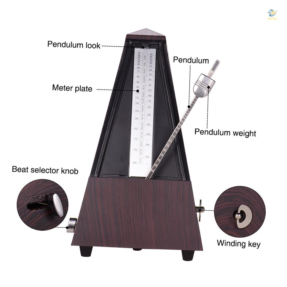 Máy Đếm Nhịp Cơ Học Hình Kim Tự Tháp Bằng ABS Cho Người Mới Bắt Đầu Chơi Đàn Violin Piano Bass Eelfevn6