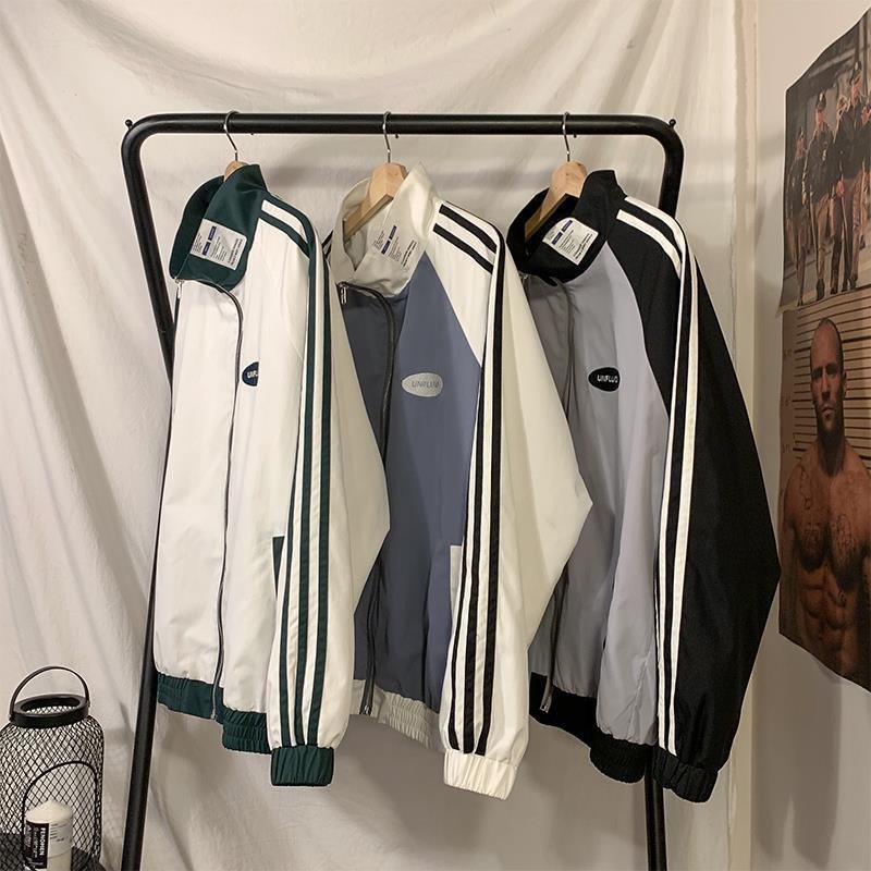 Áo Khoác Bóng Chày Cổ Đứng Dáng Rộng Phong Cách Hàn Quốc Cho Nam Giới