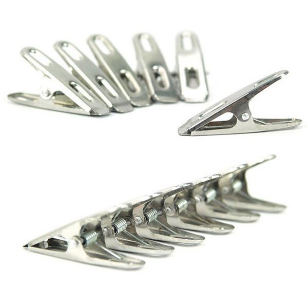 sỉ 10 kẹp quần áo lỗ vuông bằng inox 304 siêu chắc siêu bền