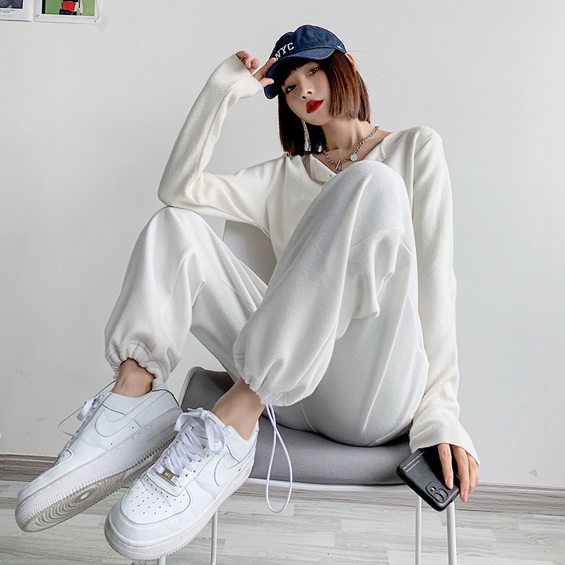 NZN Quần thể thao ống rộng thời trang năng động cho nữ