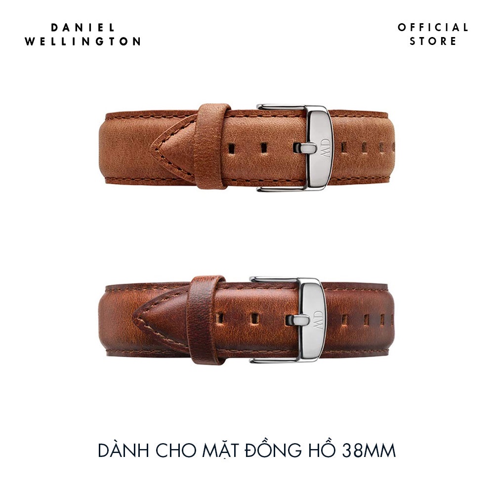 Dây da đồng hồ Daniel Wellington 19mm khóa màu bạc - Cho đồng hồ Dapper 38mm