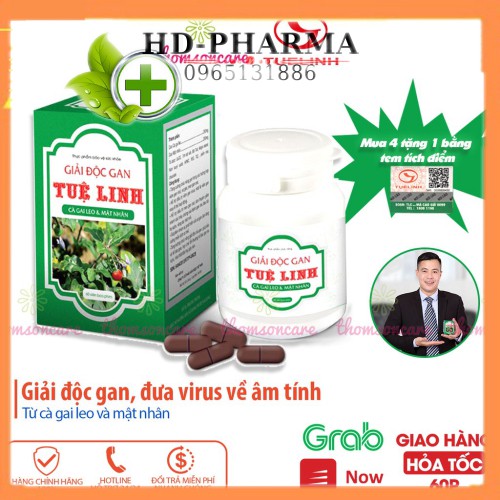 Giải độc gan Tuệ Linh lọ 60 viên từ cà gai leo, mật nhân