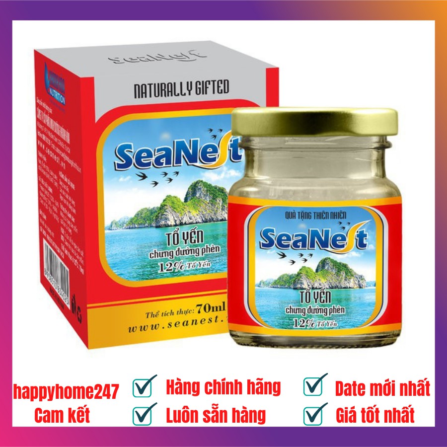Hộp Quà Tổ Yến Sào Seanest Khánh Hòa Cao Cấp 12% Lọ 70ml