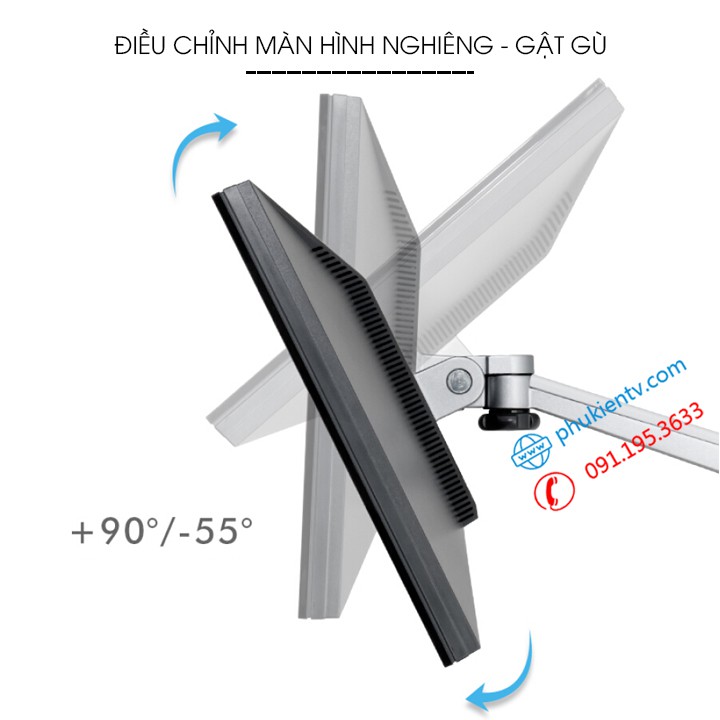Giá Treo Màn Hình Máy Tính OA - 3S 17 - 24 - 27 - 32  inch / Tay Treo Màn Hình Hợp Kim Nhôm