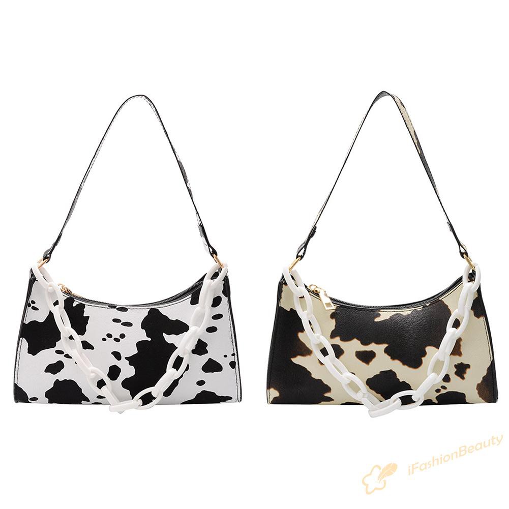 Túi xách da PU kẹp nách hoạ tiết bò | BigBuy360 - bigbuy360.vn