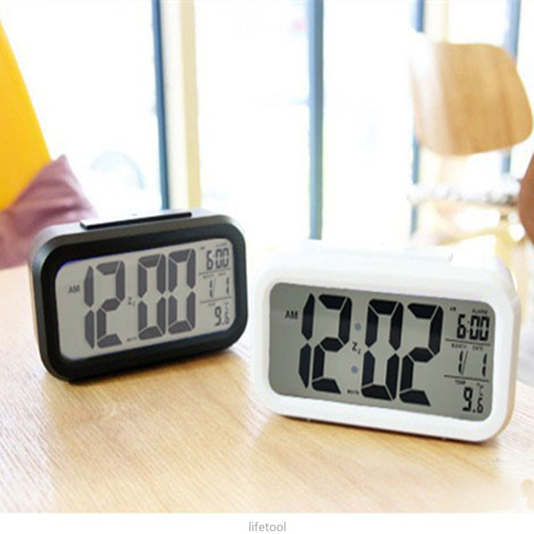 Đồng Hồ Báo Thức Thông Minh Tích Hợp Màn Hình Lcd Hiển Thị Nhiệt Độ