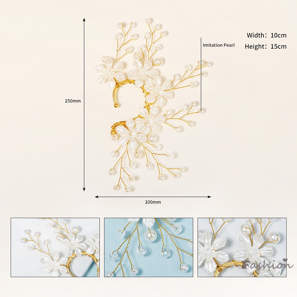 Khuyên Vành Tai Đính Đá Ngọc Trai Thời Trang Dành Cho Nữ