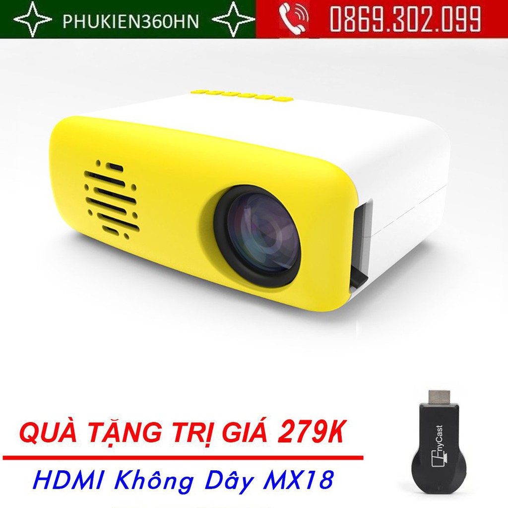 (QUÀ TẶNG 279K) Máy chiếu mini cầm tay CS-03 Hỗ Trợ Độ Phân Giải 480p Kết Nối Điện Thoại, Máy Tính